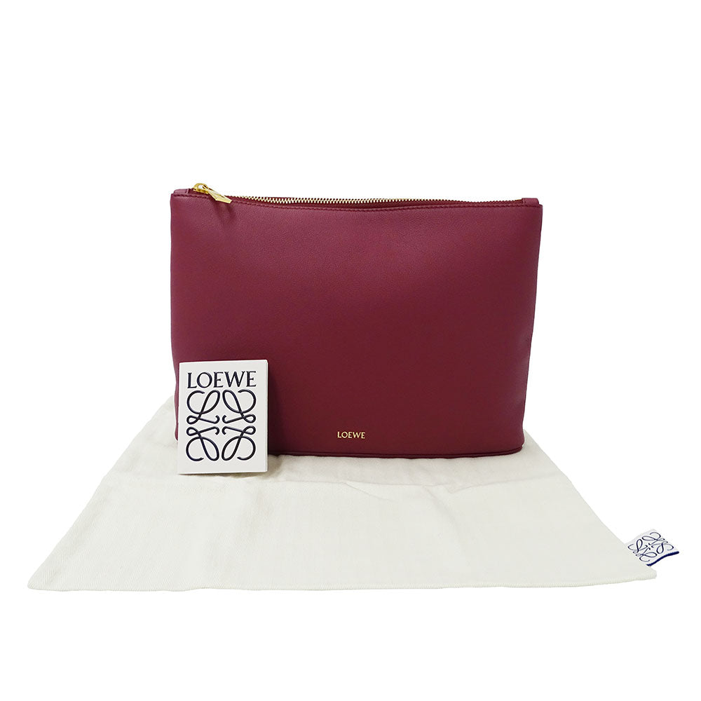 LOEWE ロエベ クラッチ・セカンドバッグ ボルドー レザー レディース 【中古】