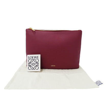LOEWE ロエベ クラッチ・セカンドバッグ ボルドー レザー レディース 【中古】