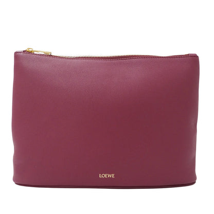 LOEWE ロエベ クラッチ・セカンドバッグ ボルドー レザー レディース 【中古】