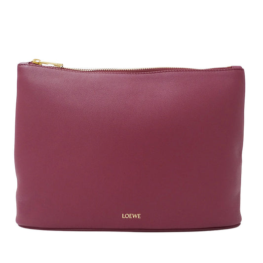 LOEWE ロエベ クラッチ・セカンドバッグ ボルドー レザー レディース 【中古】