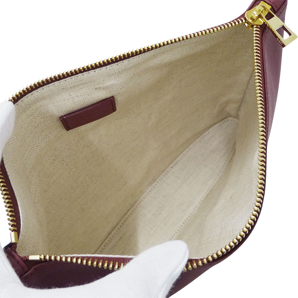 LOEWE ロエベ クラッチ・セカンドバッグ ボルドー レザー レディース 【中古】