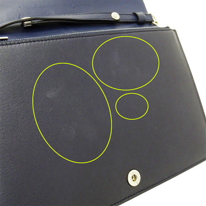 CELINE セリーヌ ショルダーバッグ ネイビー ボルドー レザー レディース 【中古】