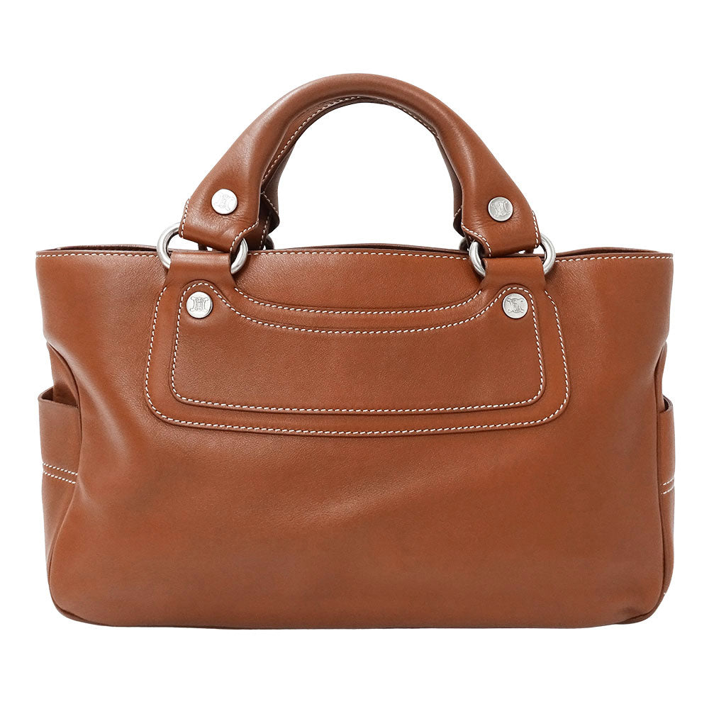 CELINE セリーヌ ブギーバッグ ハンドバッグ ブラウン レザー レディース 【中古】