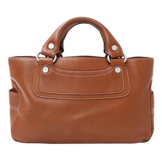 CELINE セリーヌ ブギーバッグ ハンドバッグ ブラウン レザー レディース 【中古】