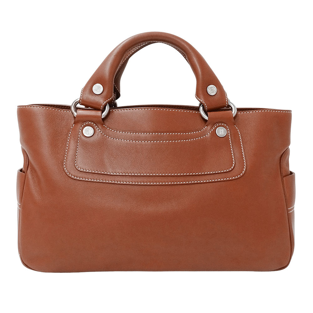 CELINE セリーヌ ブギーバッグ ハンドバッグ ブラウン レザー レディース 【中古】