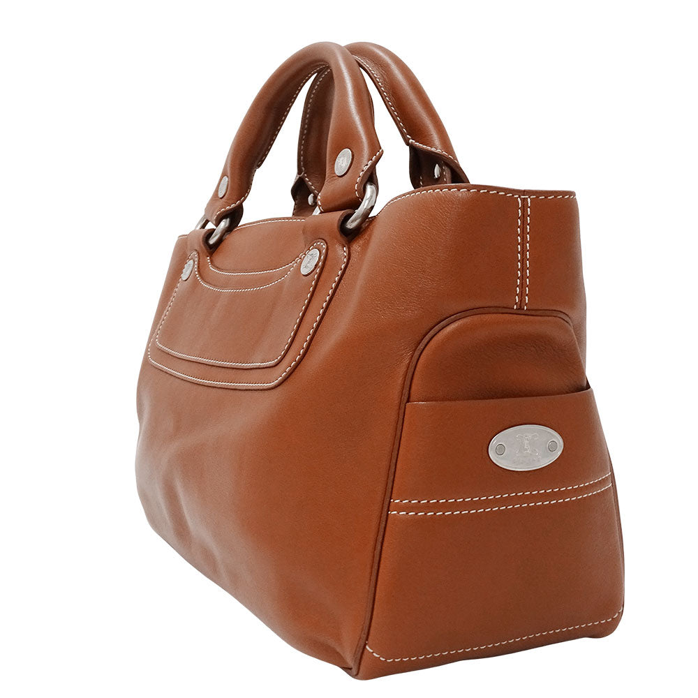 CELINE セリーヌ ブギーバッグ ハンドバッグ ブラウン レザー レディース 【中古】