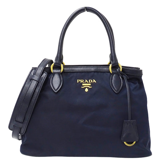 PRADA プラダ 2wayバッグ ネイビー ナイロン レディース 【中古】