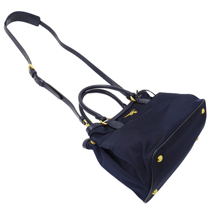 PRADA プラダ 2wayバッグ ネイビー ナイロン レディース 【中古】