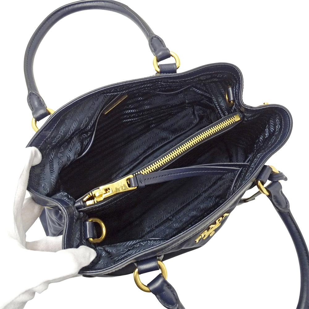 PRADA プラダ 2wayバッグ ネイビー ナイロン レディース 【中古】