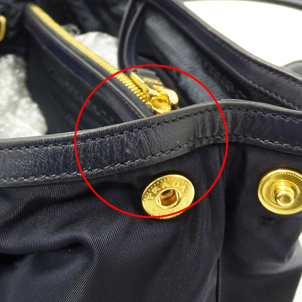 PRADA プラダ 2wayバッグ ネイビー ナイロン レディース 【中古】