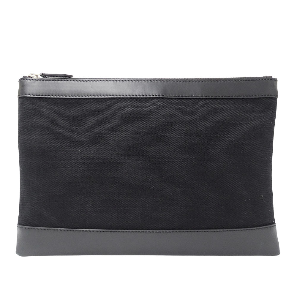 BALENCIAGA バレンシアガ ネイビークリップM クラッチ・セカンドバッグ ブラック 373834 キャンバス レディース メンズ 【中古】