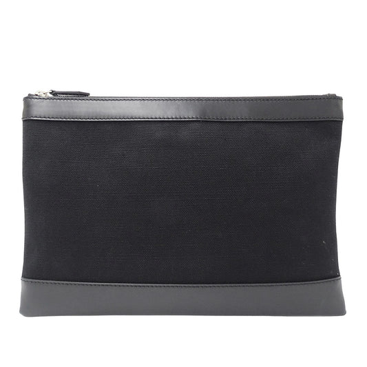 BALENCIAGA バレンシアガ ネイビークリップM クラッチ・セカンドバッグ ブラック 373834 キャンバス レディース メンズ 【中古】