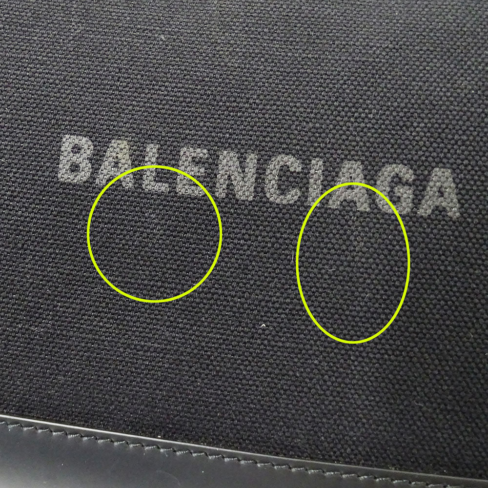 BALENCIAGA バレンシアガ ネイビークリップM クラッチ・セカンドバッグ ブラック 373834 キャンバス レディース メンズ 【中古】