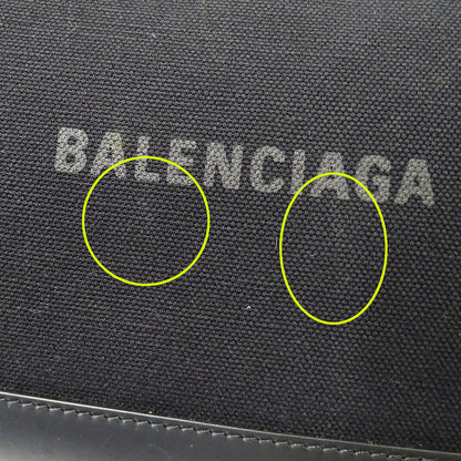 BALENCIAGA バレンシアガ ネイビークリップM クラッチ・セカンドバッグ ブラック 373834 キャンバス レディース メンズ 【中古】