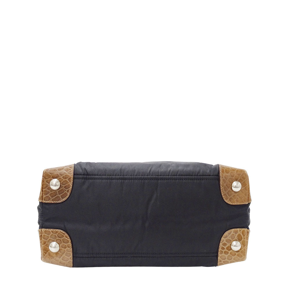 PRADA プラダ トートバッグ ブラック ナイロン レディース 【中古】
