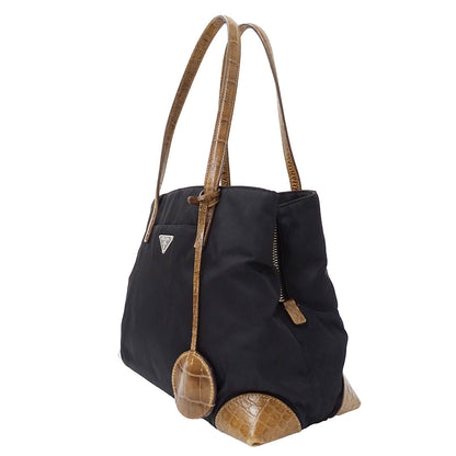 PRADA プラダ トートバッグ ブラック ナイロン レディース 【中古】