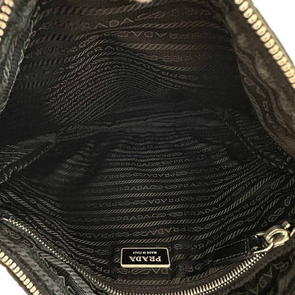 PRADA プラダ ショルダーバッグ ブラック ナイロン メンズ 【中古】
