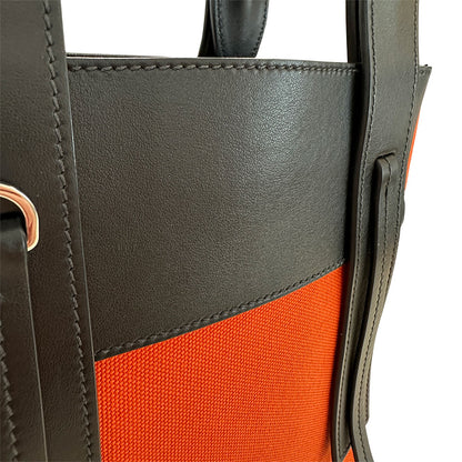 PRADA プラダ ウーヴェルチュール 2wayバッグ オレンジ ブラック キャンバス レディース 【中古】