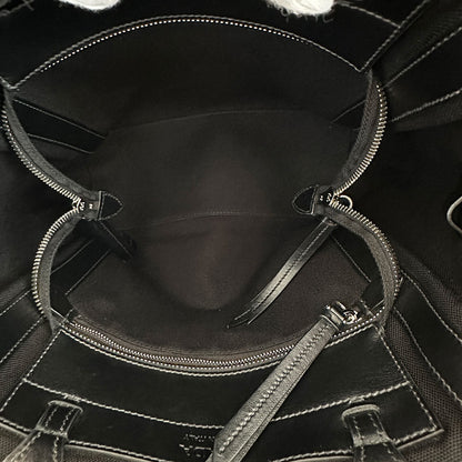 PRADA プラダ ウーヴェルチュール 2wayバッグ オレンジ ブラック キャンバス レディース 【中古】