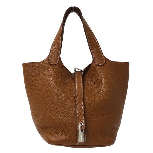 HERMES エルメス ピコタンロック PM ハンドバッグ ブラウン シルバー金具 トリヨンクレマンス レディース 【中古】