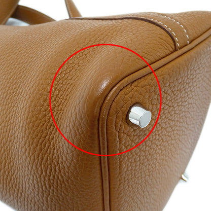 HERMES エルメス ピコタンロック PM ハンドバッグ ブラウン シルバー金具 トリヨンクレマンス レディース 【中古】