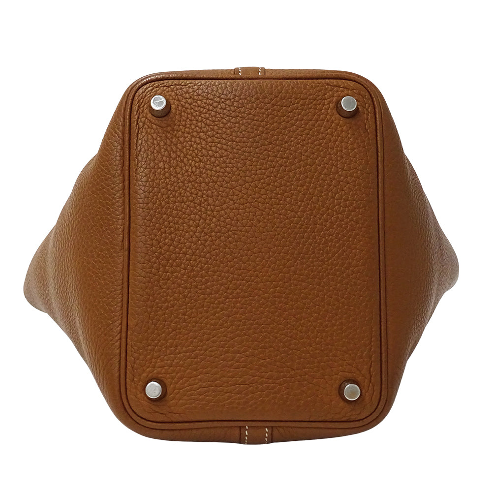 HERMES エルメス ピコタンロック PM ハンドバッグ ブラウン シルバー金具 トリヨンクレマンス レディース 【中古】