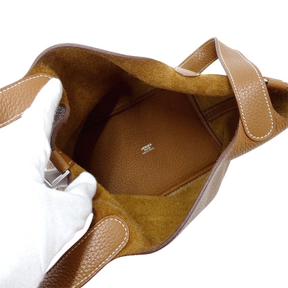 HERMES エルメス ピコタンロック PM ハンドバッグ ブラウン シルバー金具 トリヨンクレマンス レディース 【中古】