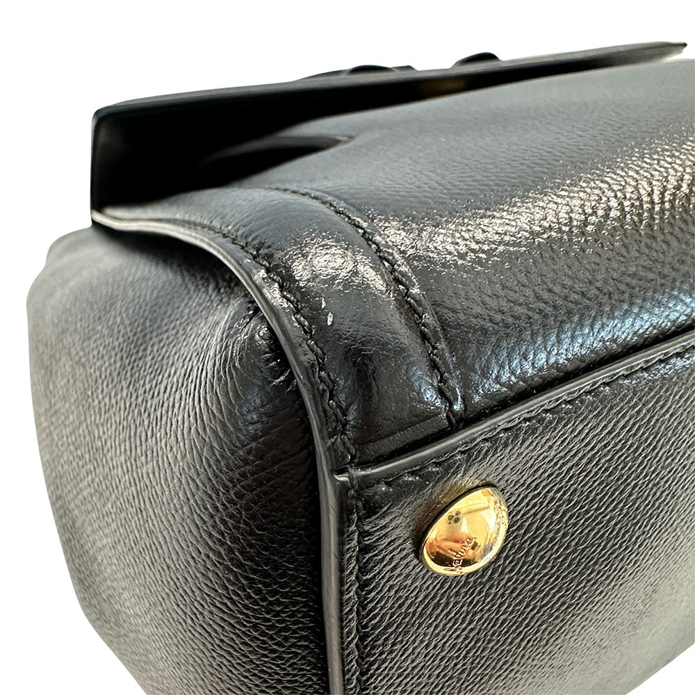 Ferragamo フェラガモ 2wayバッグ ヴァラリボン ブラック レザー レディース 【中古】