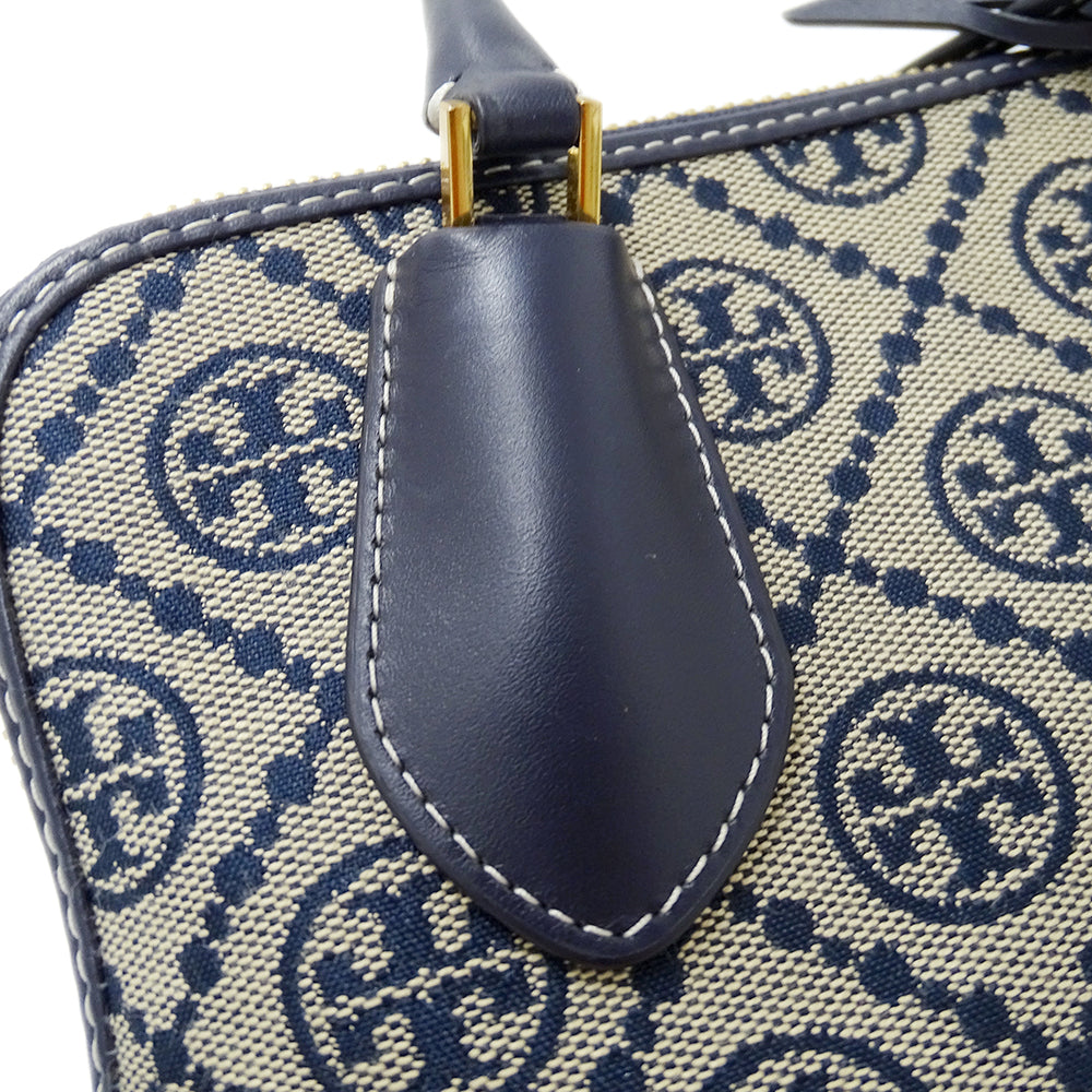 Tory Burch トリーバーチ 2wayバッグ ネイビー ベージュ キャンバス レディース 【中古】