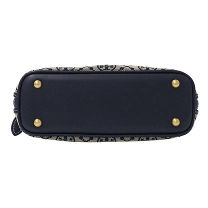 Tory Burch トリーバーチ 2wayバッグ ネイビー ベージュ キャンバス レディース 【中古】