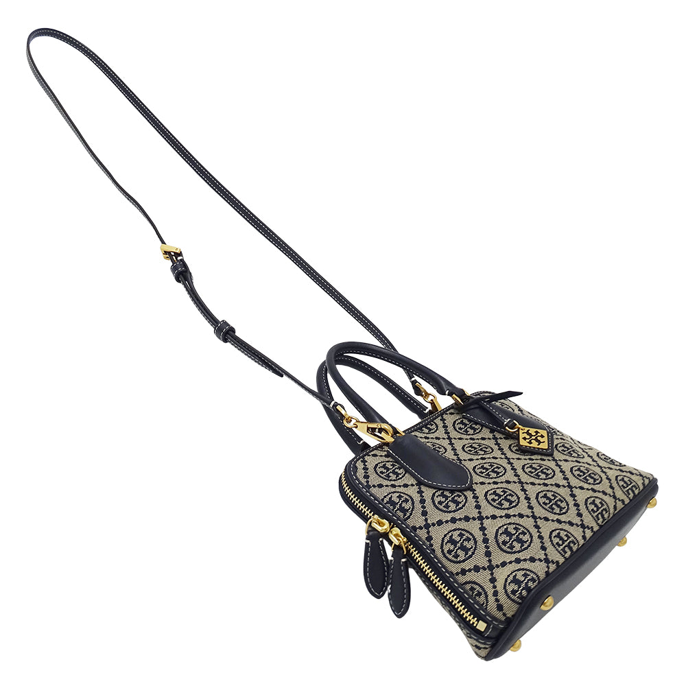 Tory Burch トリーバーチ 2wayバッグ ネイビー ベージュ キャンバス レディース 【中古】
