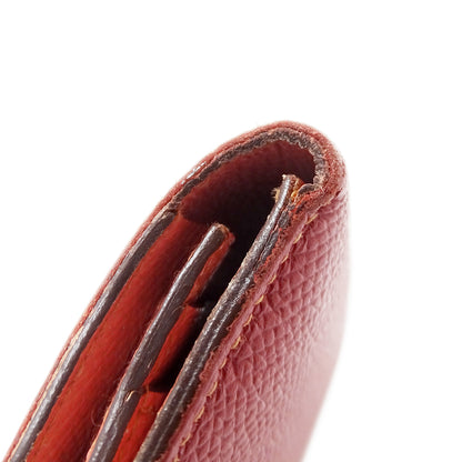 HERMES エルメス ベアン スフレ 長財布 ルージュカザック フラミンゴ シルバー金具 ヴォーエプソン レディース 【中古】
