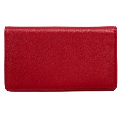 CHANEL シャネル 長財布 セブルガ レッド シルバー金具 レザー レディース 【中古】