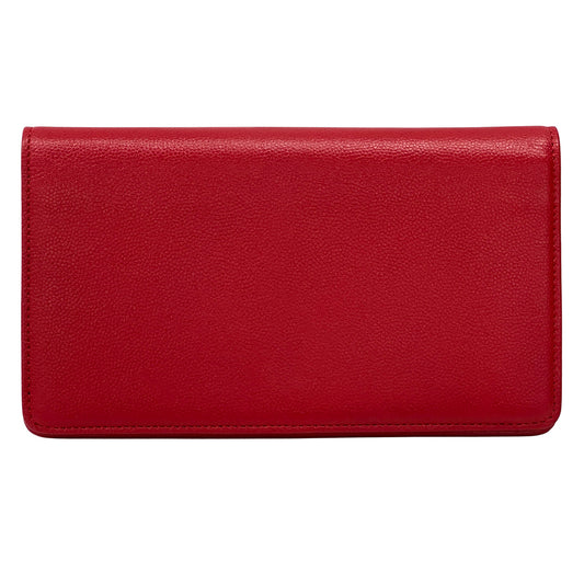 CHANEL シャネル 長財布 セブルガ レッド シルバー金具 レザー レディース 【中古】