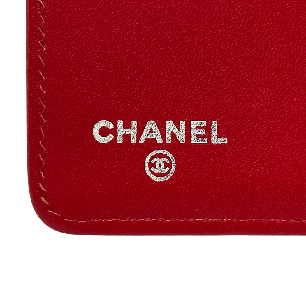 CHANEL シャネル 長財布 セブルガ レッド シルバー金具 レザー レディース 【中古】