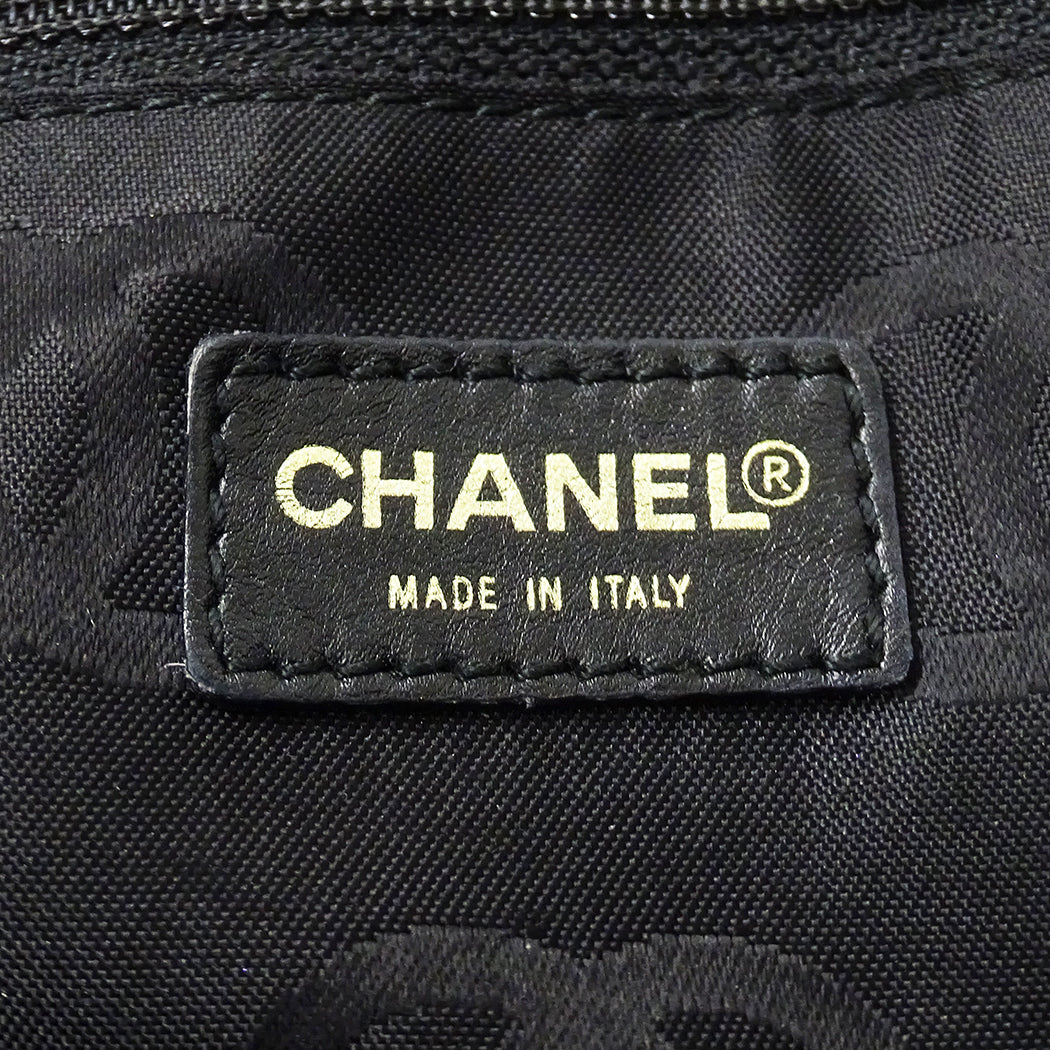 CHANEL シャネル トートバッグ ワイルドステッチ ブラック ゴールド金具 レザー レディース 【中古】