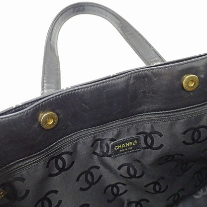 CHANEL シャネル トートバッグ ワイルドステッチ ブラック ゴールド金具 レザー レディース 【中古】