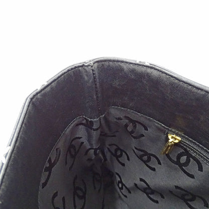 CHANEL シャネル トートバッグ ワイルドステッチ ブラック ゴールド金具 レザー レディース 【中古】