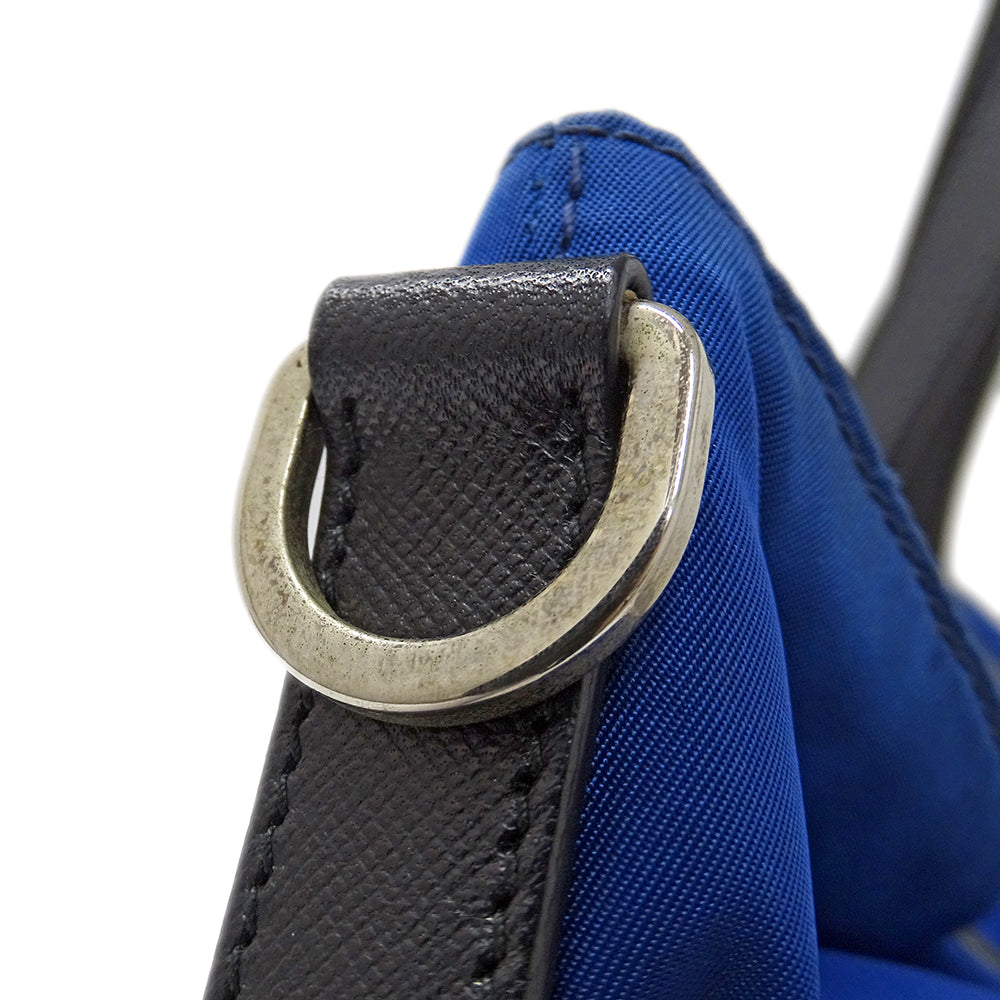 PRADA プラダ トートバッグ ブルー ナイロン レディース 【中古】