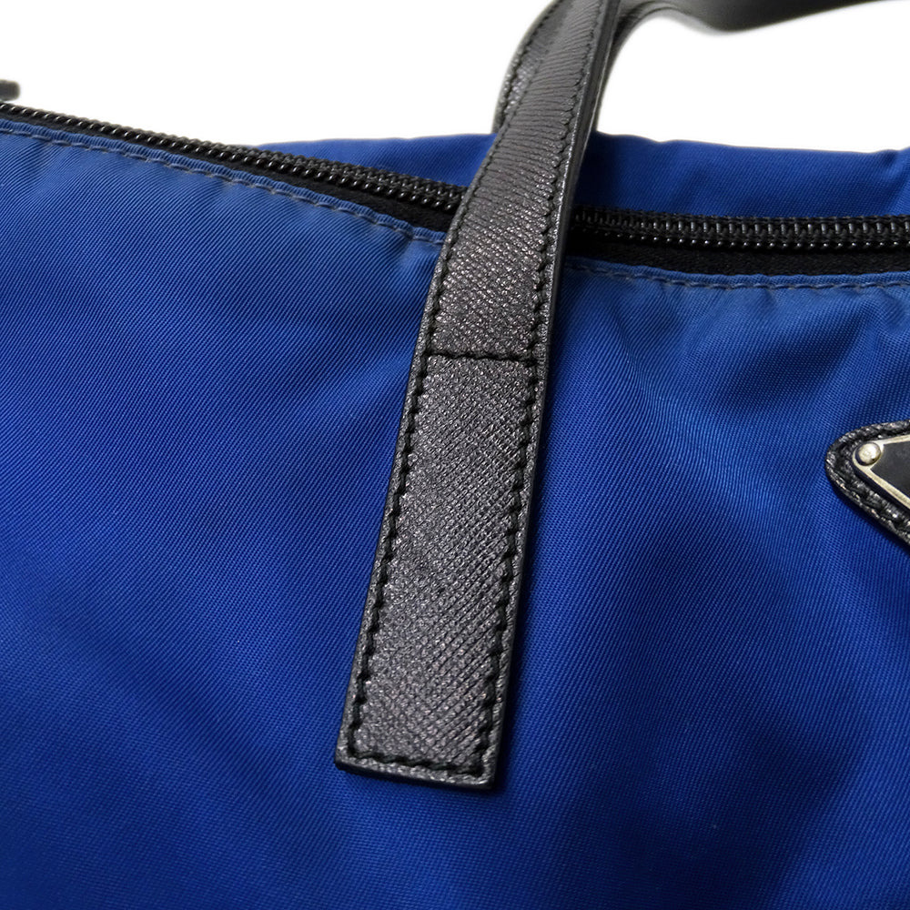 PRADA プラダ トートバッグ ブルー ナイロン レディース 【中古】
