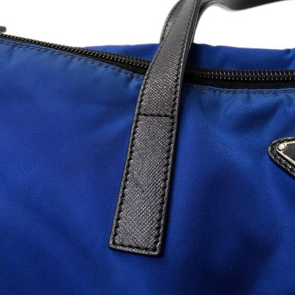 PRADA プラダ トートバッグ ブルー ナイロン レディース 【中古】