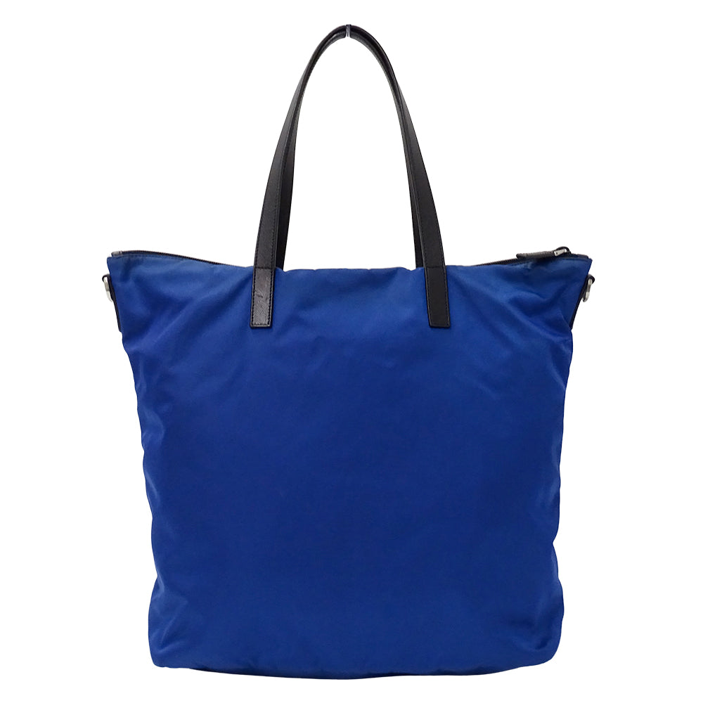 PRADA プラダ トートバッグ ブルー ナイロン レディース 【中古】