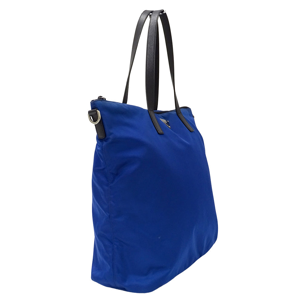 PRADA プラダ トートバッグ ブルー ナイロン レディース 【中古】