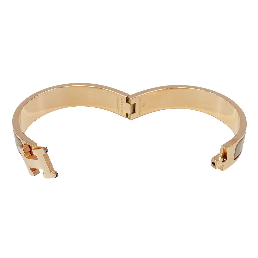 HERMES エルメス クリックH バングル メタル マロングラッセ ピンクゴールド レディース 【中古】