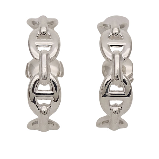 HERMES エルメス シェーヌダンクル アンシェネ ピアス SV925 シルバー 両耳用 レディース 磨き済み【中古】
