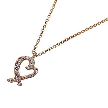 TIFFANY&Co. ティファニー パロマピカソ ラビングハート ネックレス 750PG ダイヤモンド レディース 磨き済み【中古】