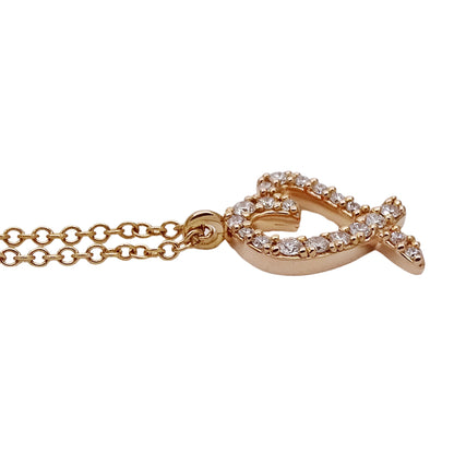 TIFFANY&Co. ティファニー パロマピカソ ラビングハート ネックレス 750PG ダイヤモンド レディース 磨き済み【中古】