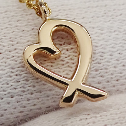 TIFFANY&Co. ティファニー パロマピカソ ラビングハート ネックレス 750PG ダイヤモンド レディース 磨き済み【中古】