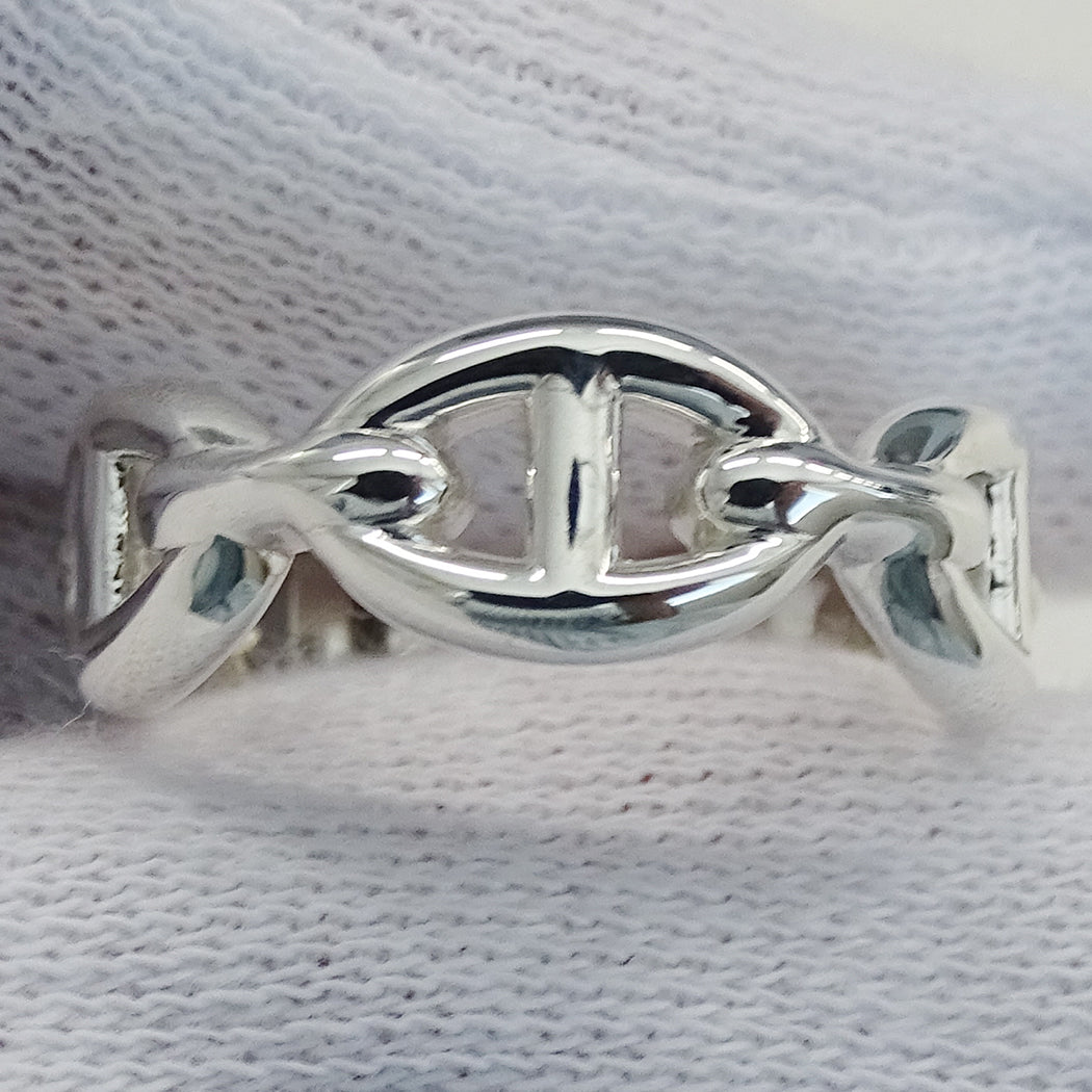 HERMES エルメス シェーヌダンクル アンシェネ リング 指輪 SV925 シルバー #51 約11号 レディース メンズ 磨き済み【中古】