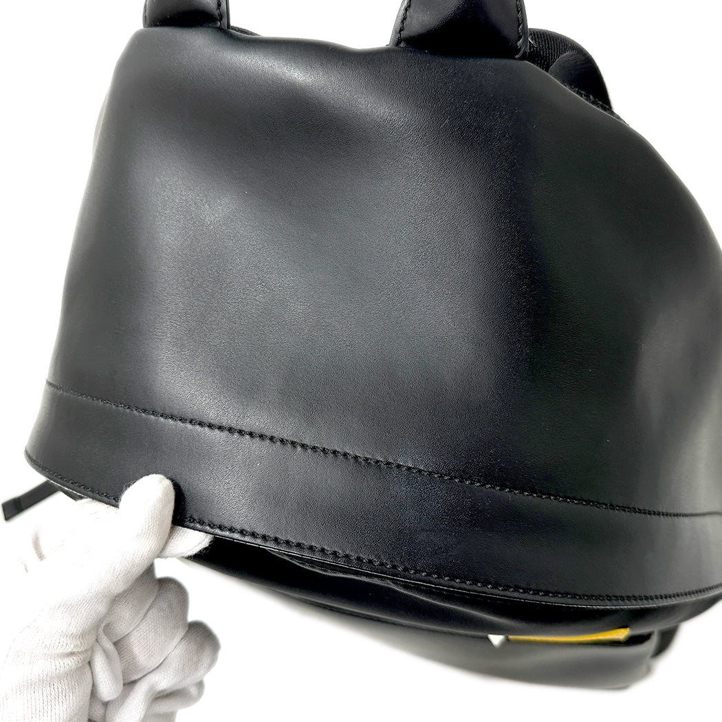 FENDI フェンディ リュック バグズアイ ブラック 7VZ012 ナイロン メンズ 【中古】